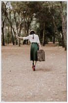 JUNIQE - Poster met kunststof lijst Follow the Road -13x18 /Bruin &