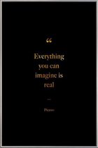JUNIQE - Poster met kunststof lijst Gold Everything You Can Imagine Is