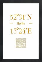JUNIQE - Poster met houten lijst Berlin gouden -20x30 /Goud & Wit
