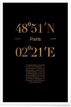 JUNIQE - Poster Paris gouden -30x45 /Goud & Zwart