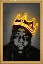 JUNIQE - Poster met houten lijst Biggie -20x30 /Geel & Zwart