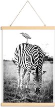 JUNIQE - Posterhanger Zebra and Friend -60x90 /Wit & Zwart