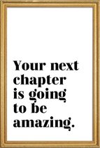 JUNIQE - Poster met houten lijst Next Chapter -13x18 /Wit & Zwart