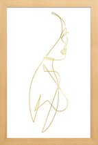 JUNIQE - Poster met houten lijst Femme I gouden -40x60 /Goud & Wit