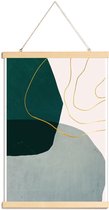 JUNIQE - Posterhanger Interplay gouden -20x30 /Goud & Groen
