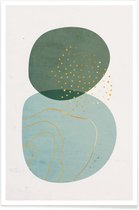 JUNIQE - Poster Foam gouden -13x18 /Goud & Groen