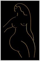 JUNIQE - Poster met kunststof lijst Form II gouden -13x18 /Goud &