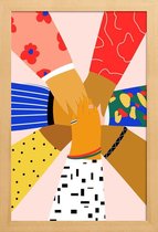 JUNIQE - Poster met houten lijst All Hands -13x18 /Kleurrijk
