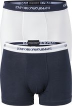 Emporio Armani Boxers Essential Core (2-pack) - heren boxers normale lengte - blauw en wit -  Maat: M