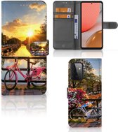 Bookcase Geschikt voor Samsung Galaxy A72 Telefoon Hoesje Amsterdamse Grachten