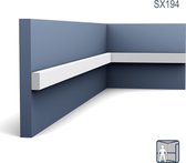 Plint Orac Decor SX194 AXXENT SQUARE Sierlijst Lijstwerk   modern design wit 2 m