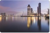 Muismat Rotterdam - Hoge gebouwen weerspiegelen in het water van Rotterdam muismat rubber - 27x18 cm - Muismat met foto