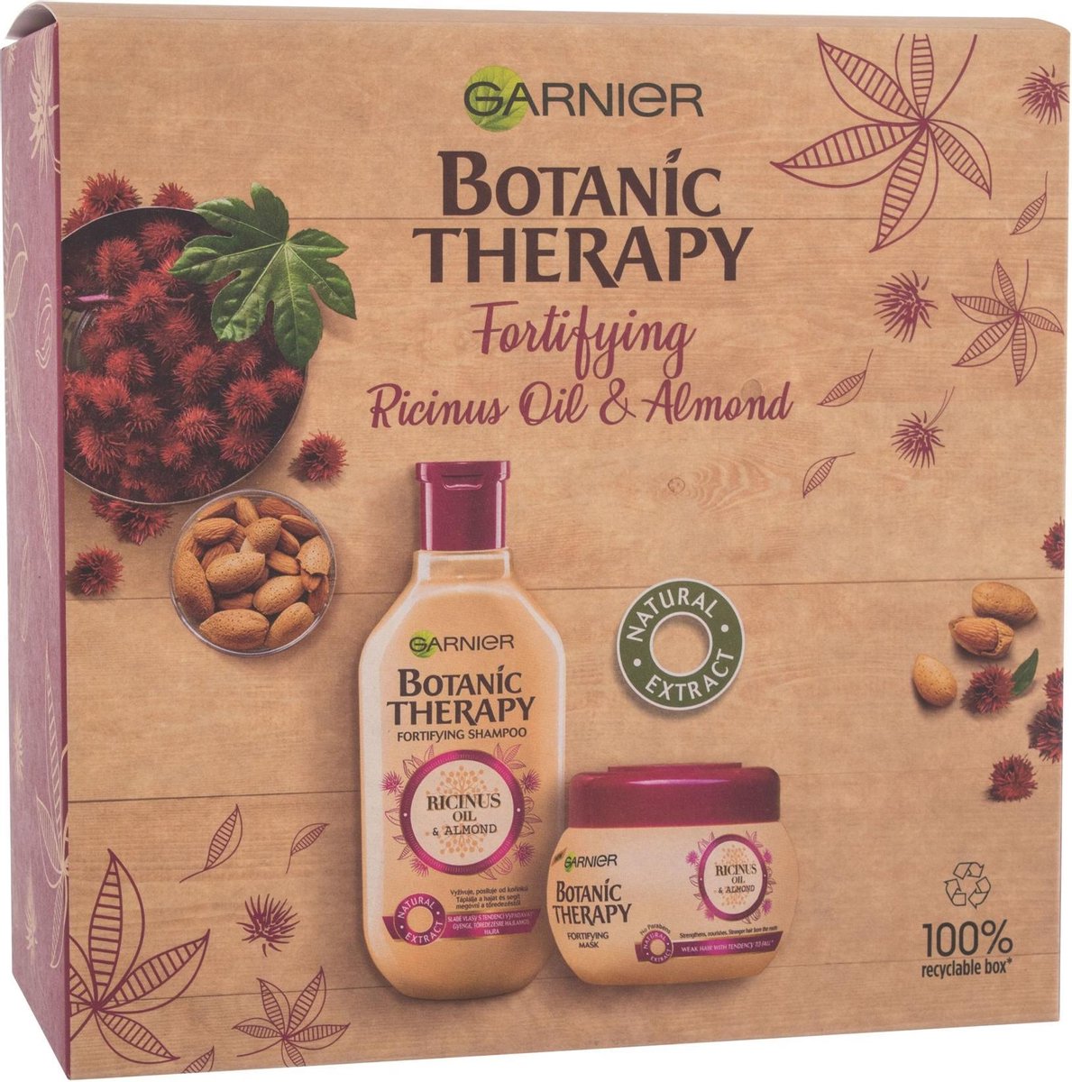 Garnier - Botanic Therapy Set - Cosmetic Set For Weak And Breaking Hair With Castor And Almond Oil