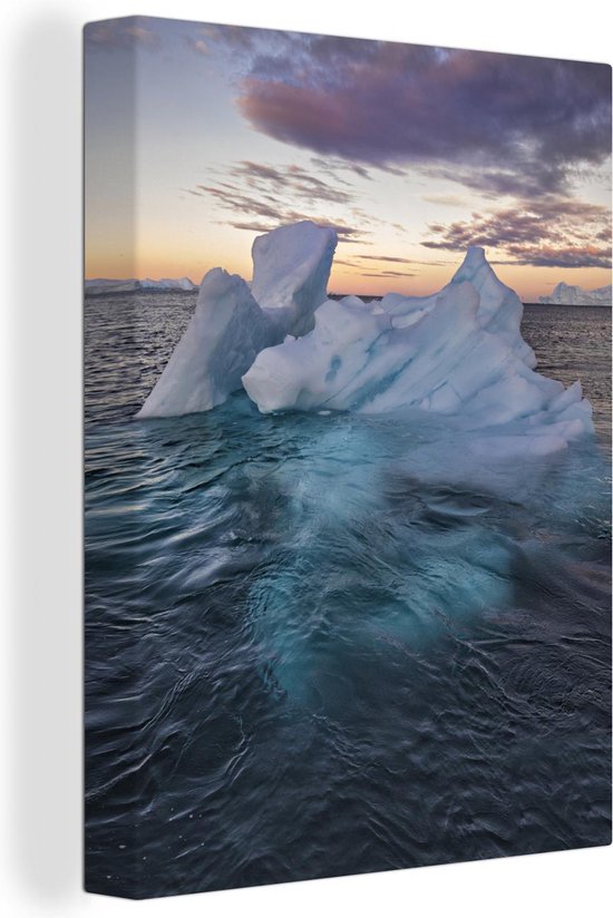 Un iceberg dans la baie de Disko Fjord de glace d'Ilulissat au Groenland Toile 60x80 cm - Tirage photo sur toile (Décoration murale salon / chambre)