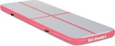 Gymrex Opblaasbare gymnastiekmat - 300 x 100 x 10 cm - 150 kg - grijs/roze