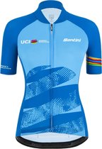 Santini Fietsshirt korte mouwen Dames Blauw - Uci Women'S World Tour Eco Jersey - Uci Official - XXS