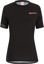 Santini Fietsshirt korte mouwen Dames Zwart Roze - Sasso S/S Jersey for woman - L