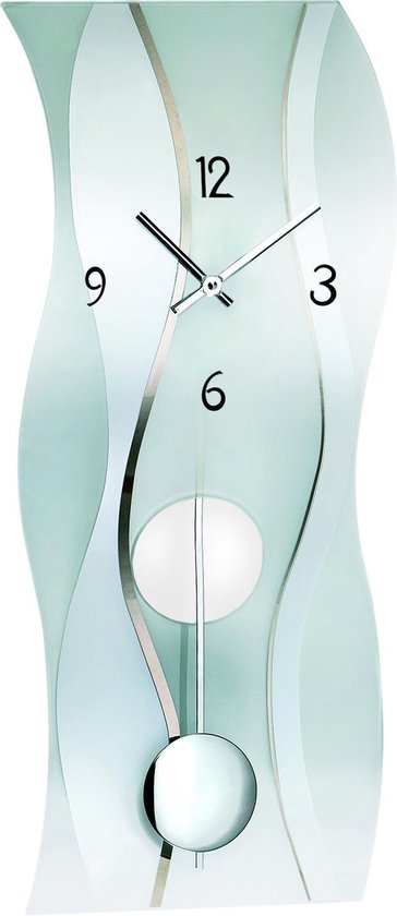 AMS 7246 - Horloge - Verre - 25x60 cm - Gris