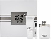 Mont Blanc Legend Spirit Giftset - 100 ml eau de toilette spray + 100 ml aftershave balm + 7,5 ml eau de toilette tasspray - cadeauset voor heren