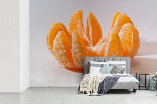 Behang - Fotobehang Sinaasappel - Fruit - Oranje - Breedte 390 cm x hoogte 260 cm