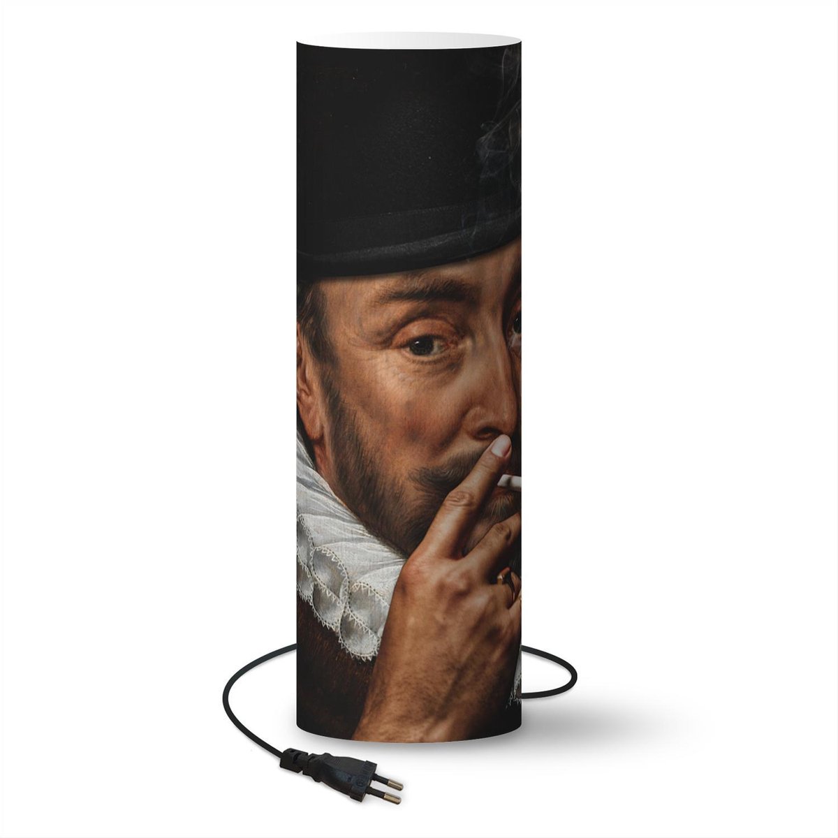 Lamp - Nachtlampje - Tafellamp slaapkamer - Willem van Oranje - Adriaen Thomasz - Hoed - 60 cm hoog - Ø19.1 cm - Inclusief LED lamp