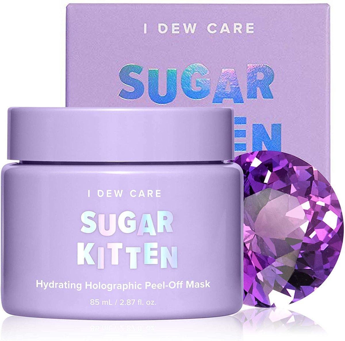 I Dew Care Sugar Kitten Hydrating Holographic Peel Off Mask - New 2021 Trending Korean K Beauty - Rose Water -Exfoliating - Clean Beauty - Cruelty Free - Vegan Skincare