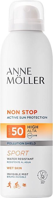 Anne Möller NON STOP écran solaire en vaporisateur 200 ml Résistant à l'eau  Corps et... | bol.com