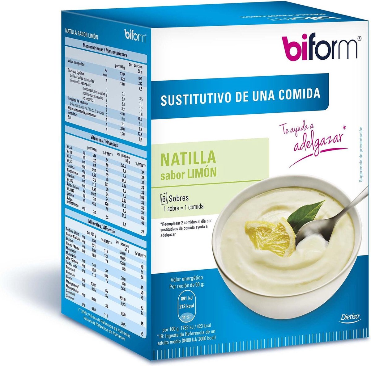 Biform Natillas Limon 6 Sobres