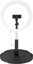 Avanca Selfie Ring Light Stand – Ringlamp met statief – Perfecte belichting voor Selfies, Video’s en TikTok – 3 lichtstanden - Inklapbaar - Zwart