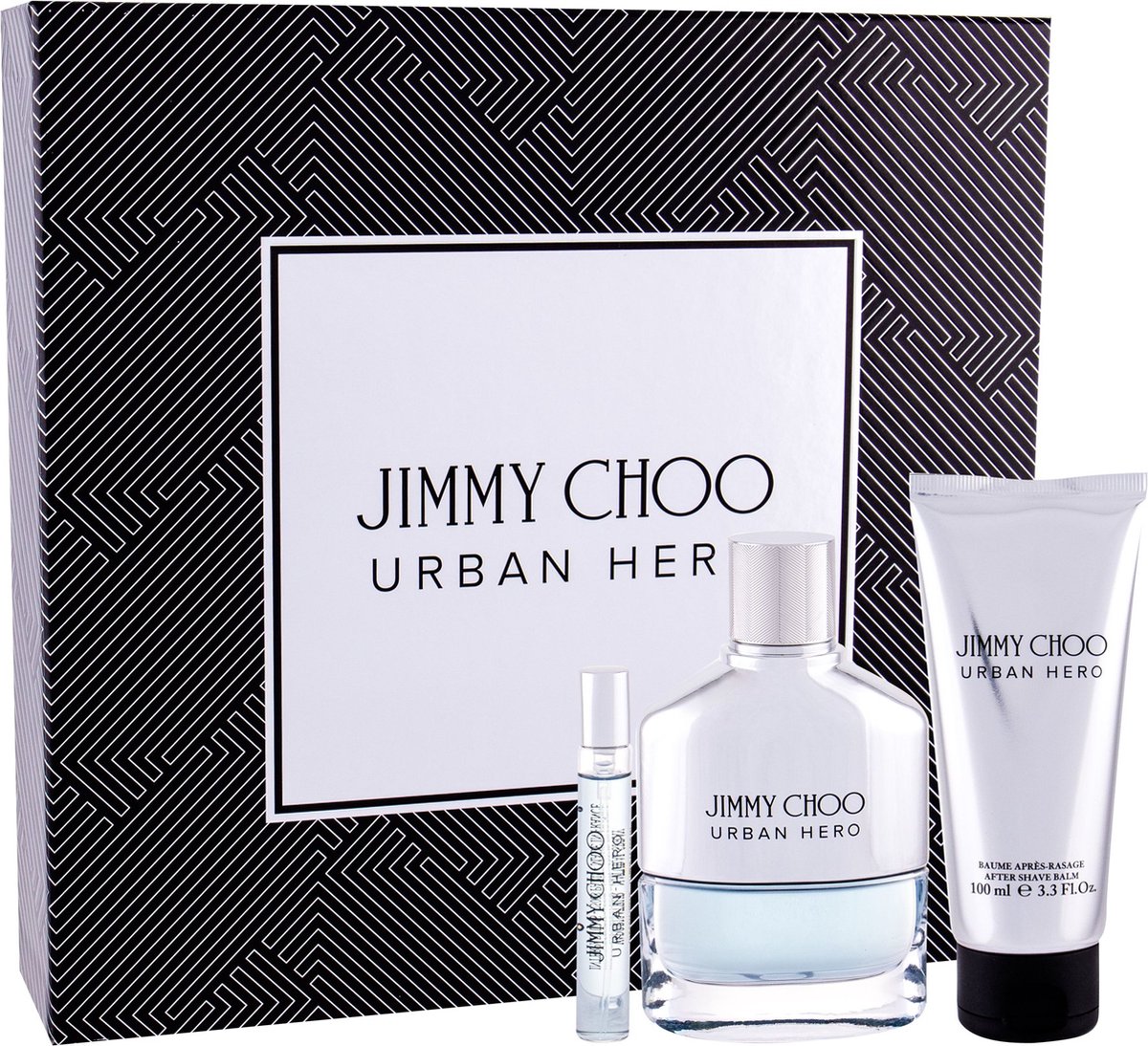 Jimmy Choo - Urban Hero Gift Set EDP 100 ml, miniaturka EDP 7,5 ml a After Shave Balsam ( balzám po holení ) 100 ml