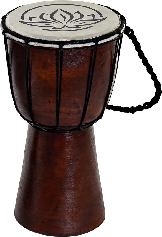 Ansichtkaart goedkoop Inwoner Drum/trommel bruin met lotus print 18 x 30 cm - Bongo muziekinstrumenten  voor kinderen | bol.com