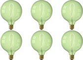 CALEX - LED Lamp 6 Pack - Nora Emerald G125 - E27 Fitting - Dimbaar - 4W - Warm Wit 2200K - Groen