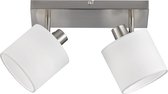 LED Plafondspot - Trinon Torry - E14 Fitting - 2-lichts - Rond - Mat Nikkel - Aluminium