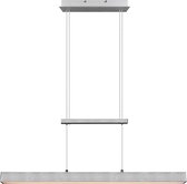 LED Hanglamp - Trion Parola Up and Down - 31W - Warm Wit 3000K - Dimbaar - Rechthoek - Mat Grijs - Aluminium - BES LED