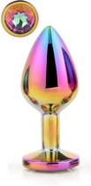 Dream Toys - Aluminium anaalplug met siersteen Medium Gleaming Love - Multi color