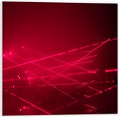 Forex - Rode Laser Stralen - 50x50cm Foto op Forex