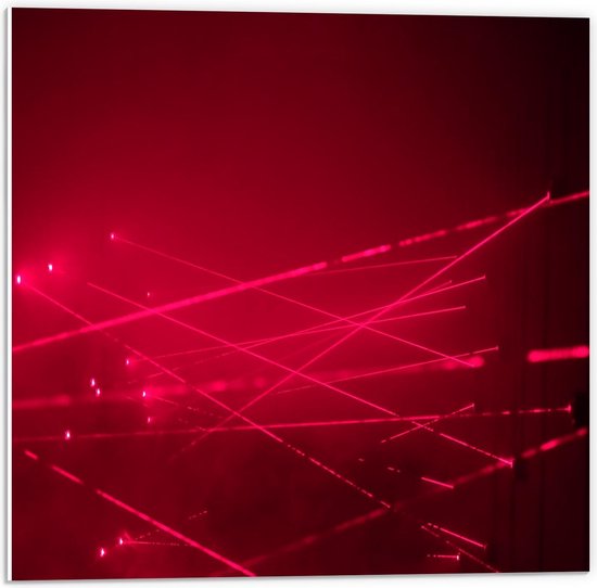 Forex - Rode Laser Stralen - 50x50cm Foto op Forex