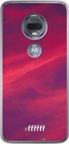 Motorola Moto G7 Hoesje Transparant TPU Case - Red Skyline #ffffff
