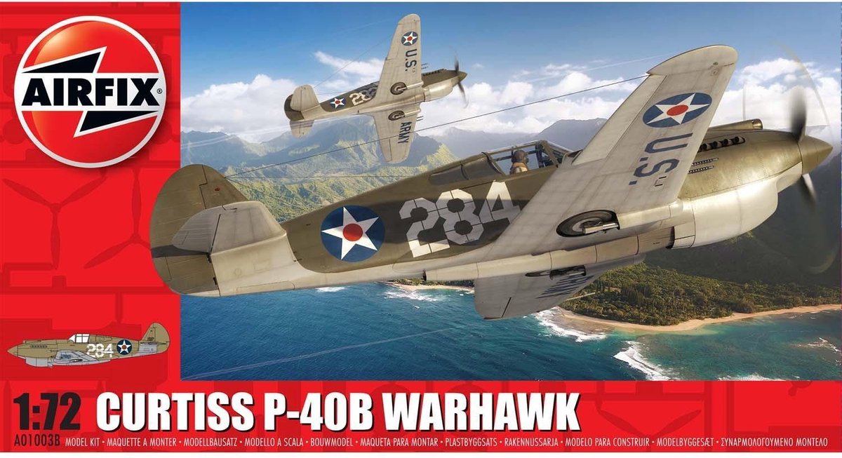 Airfix Modelbouwpakket Militaire voertuigen - 01003B Curtiss P-40B Warhawk Plastic - 1:72 - Modelbouw