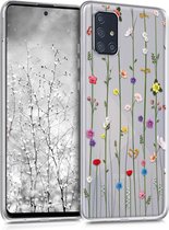 kwmobile telefoonhoesje voor Samsung Galaxy A71 - Hoesje voor smartphone in meerkleurig / transparant - Wilde Bloemen Stengels design