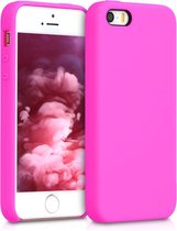 kwmobile telefoonhoesje voor Apple iPhone SE (1.Gen 2016) / 5 / 5S - Hoesje met siliconen coating - Smartphone case in magenta
