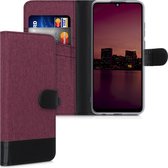 kwmobile telefoonhoesje voor Huawei Y6p - Hoesje met pasjeshouder in donkerrood / zwart - Case met portemonnee