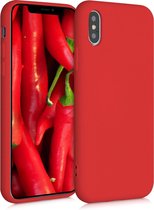kwmobile telefoonhoesje voor Apple iPhone XS - Hoesje voor smartphone - Back cover in mat rood