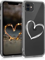 kwmobile telefoonhoesje geschikt voor Apple iPhone 11 - Hoesje voor smartphone - Brushed Hart design