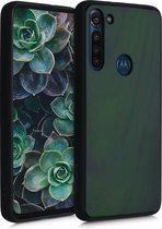 kwmobile telefoonhoesje voor Motorola Moto G8 Power - Hoesje met bumper in donkergroen - Back cover - walnoothout