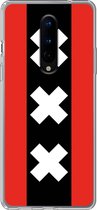 OnePlus 8 Hoesje Transparant TPU Case - Amsterdamse vlag #ffffff