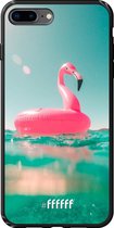 iPhone 8 Plus Hoesje TPU Case - Flamingo Floaty #ffffff