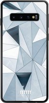 Samsung Galaxy S10 Hoesje TPU Case - Mirrored Polygon #ffffff