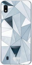 Samsung Galaxy A10 Hoesje Transparant TPU Case - Mirrored Polygon #ffffff