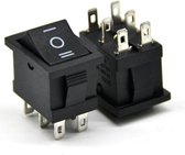 5 stuks - Switches 10A/125V 6A/250V - Drukknop - On-Off-On 6 pin